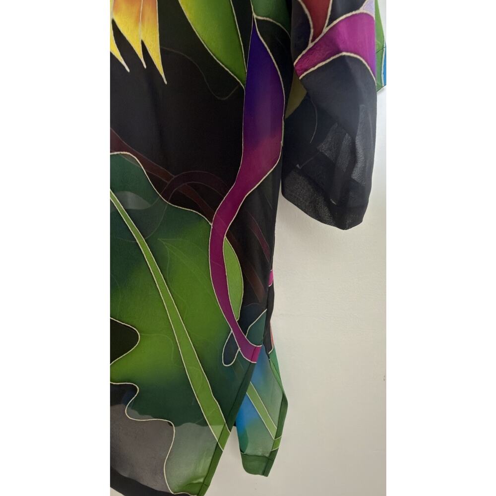 Women’s Sheer Kimono Cover Up Lot 2 Draper’s Studio Floral Plus Size Open Front - Picture 5 of 13